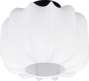 Biała metalowa lampa sufitowa z tekstylnym kloszem ø 25 cm Madleine – Reality