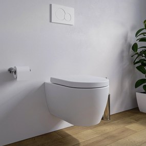 Miska WC wisząca bezkołnierzowa NT2038Deska wolnoopadająca Soft-Close - Wersja krótka