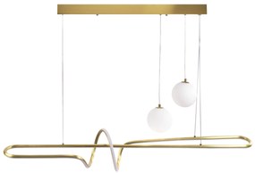 LAMPA SUFITOWA WISZĄCA LED LHJ039-CP ZŁOTA SZCZOTKOWANA