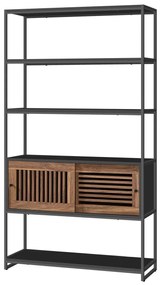 Regał E1121 BK, metal, czarny