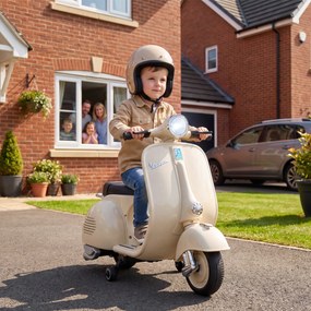 AIYAPLAY Elektryczny motocykl dziecięcy 6 V z kółkami bocznymi, akumulatorem litowym, miękkim startem, muzyką, USB, reflektorem i klaksonem | Aosom PL