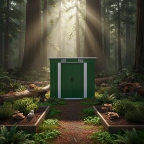 Domek narzędziowy L do ogrodu zielony Gardebruk