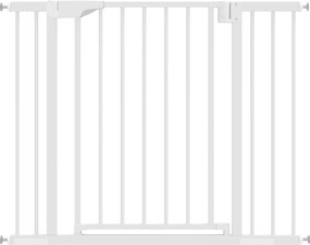 PawHut Bramka Ochronna Barierka Bez Wiercenia z Automatycznym Zamknięciem dla Dzieci Kuchni Schodów 76–103 x 76 cm Biała | Aosom PL
