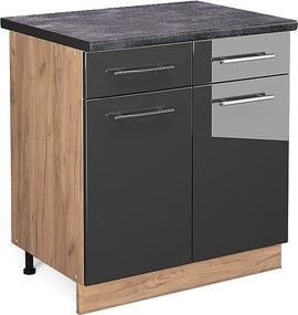 Szafka dolna do kuchni antracyt wysoki połysk 80x60x82 fame-line