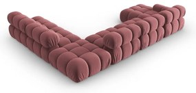 Różowa aksamitna sofa 379 cm Bellis – Micadoni Home