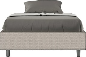 Łóżko wyposażone w stelaż z listwami z pojemnikiem tapicerowane 120x190 tkaniny Labirinto 1 biały Azelia