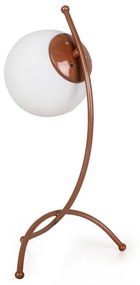 Lampa stołowa w biało-brązowym kolorze ze szklanym kloszem (wysokość 43 cm) Yay – Opviq lights