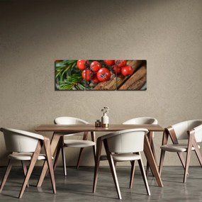 Obraz jagód i cynamonu (z zegarem) (90x30 cm)