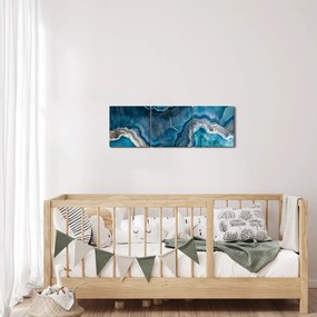 Obraz - Detal akwamarynu (z zegarem) (90x30 cm)