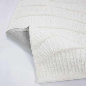 Biały dywan z mieszanki wełny tkany ręcznie 160x230 cm Sculptured Wave – Flair Rugs