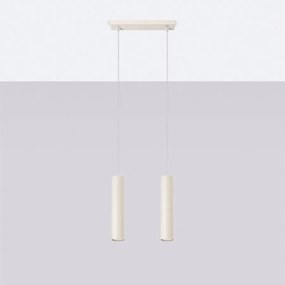 Lampa wisząca loft Toris, stal - 2 źródło światła 4000K - L.30 x H.105 cm - beżowy