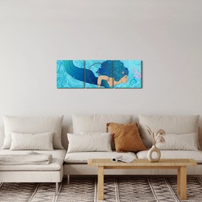 Obraz - Syrenka (z zegarem) (90x30 cm)