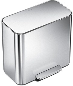 Simplehuman Mini kosz na śmieci z pedałem do segregacji odpadów 15 l, stal nierdzewna matowa