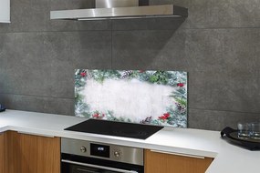 Szklany Panel Szyszki w Zimowym Śniegu