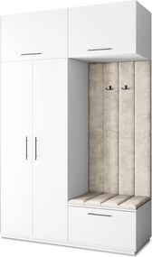 Masseno Garderoba REMA 150/240/60 cm Nowoczesna Szafa do Przedpokoju Biała
