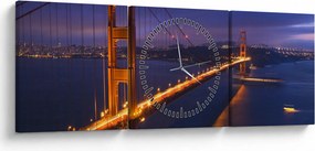 Obraz - Most Golden Gate (z zegarem) (90x30 cm)