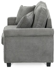 Dwuosobowa sofa ASB-4170 GREY2, manżestrowa, szara