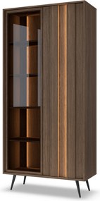Witryna DAVANTI 196,4 x 93,5 cm, Stojąca witryna do Salonu, Dąb