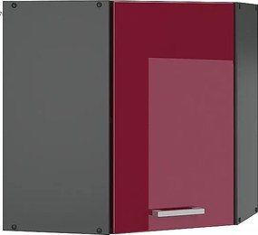 Szafka wisząca narożna czerwony połysk 57x34.1x60 r-line