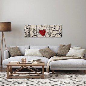 Obraz - Zakochana para (z zegarem) (90x30 cm)