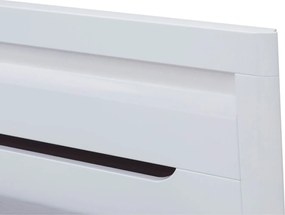 Łóżko Drewniane Dwuosobowe 160x200 cm z Pojemnikiem IVORY Białe Nowoczesne