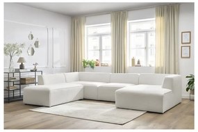 Biały narożnik modułowy z materiału bouclé (lewostronny/w kształcie litery U) Megeve – Bobochic Paris