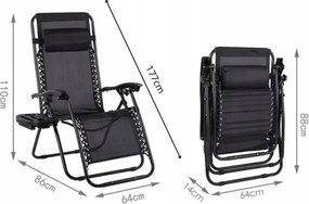 Zestaw 2 składanych leżaków ogrodowych Malibu TDC2502, kolor beżowy