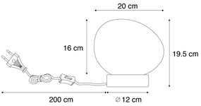 Designerska lampa stołowa mosiężna ze szkłem opalowym - SallyDesignerski Oswietlenie wewnetrzne