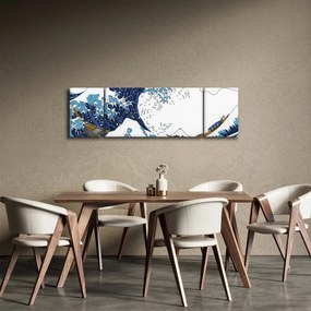 Obraz - Japoński rysunek, fale (170x50 cm)