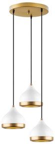 Żyrandol na lince YILDO 3xE27/40W/230V biały/złoty