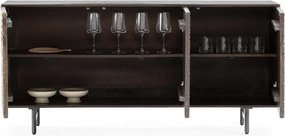 Ciemnobrązowa komoda z litego drewna mango 160x75x40 cm Kalai – MOME