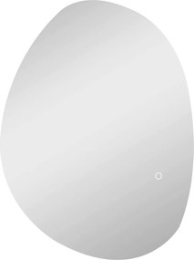 HOMCOM Asymetryczne lustro łazienkowe 70 x 50 cm z oświetleniem LED, dotykowym przełącznikiem, funkcją przeciw zaparowani i srebrnym wykończeniem