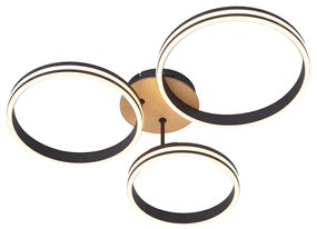 Lampa sufitowa drewniana z LED, 3-stopniowa regulacja ściemniania, 3-źródła światła - Navara Nowoczesny Oswietlenie wewnetrzne