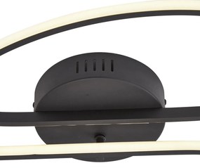 Designerska lampa sufitowa matowa czarna 65 cm 3-stopniowa ściemnialna 2-punktowa - PepeDesignerski Oswietlenie wewnetrzne