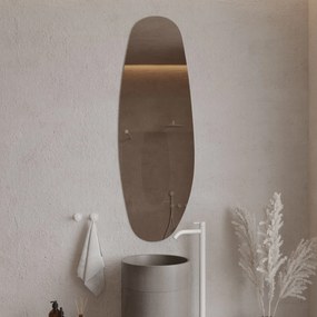 Lustro owalne bez podświetlenia bezramowe 55 x 150 cm DELIS | Różne kolory szkła : Kolor - Brąz