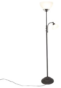 Klasyczna lampa stojąca brązowa z lampką do czytania - Dallas Rustykalny / Vintage Oswietlenie wewnetrzne