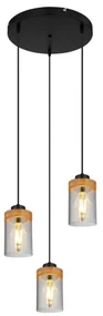 Globo 15557-3H - Żyrandol na lince FINCA 3xE27/40W/230V metal/drewno