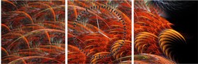 Obraz - Abstrakcyjna imitacja piór (z zegarem) (90x30 cm)