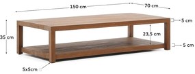 Stolik z litego drewna tekowego 70x150 cm Sashi – Kave Home