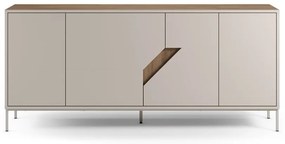 Kremowo-naturalna komoda w dekorze dębu 180x80x40 cm Lilou – Marckeric