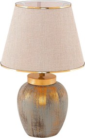 Kremowa/w kolorze złota lampa stołowa z tekstylnym kloszem (wysokość 47 cm) Yakamoz – Opviq lights