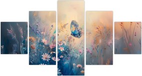 Obraz - Łąka z motylem (125x70 cm)