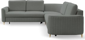 Masseno Narożnik VELA z funkcją spania i pojemnikiem na pościel Narozniki L, Rozkładana sofa - Szary, CASTEL 93