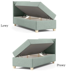 Nowoczesne jednoosobowe łóżko z wygodnym materacem - BRUNO 100 cm, czarne Cosmic 100, strona lewa