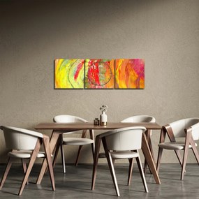 Obraz abstrakcji - malarstwo (z zegarem) (90x30 cm)