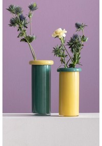 Żółty szklany wazon (wysokość 23,5 cm) Plegado – PT LIVING