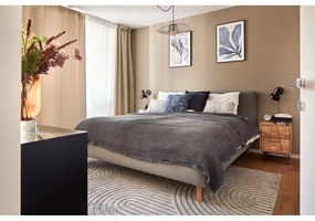 Szare tapicerowane łóżko dwuosobowe ze schowkiem i stelażem 160x200 cm Mattis – Meise Möbel