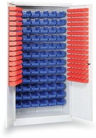 Malow Szafa z plastikowymi pojemnikami BASIC - 1000 x 435 x 1990 mm, 72+160 boksów