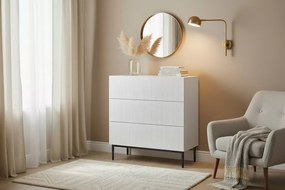 Komoda z szufladami Nicole 100 cm - biały mat / czarne nóżki