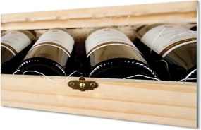 Panel szklany do Kuchni Butelki Wina w Skrzynce